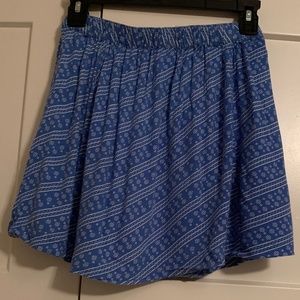 White/Blue Print Cotton Skirt